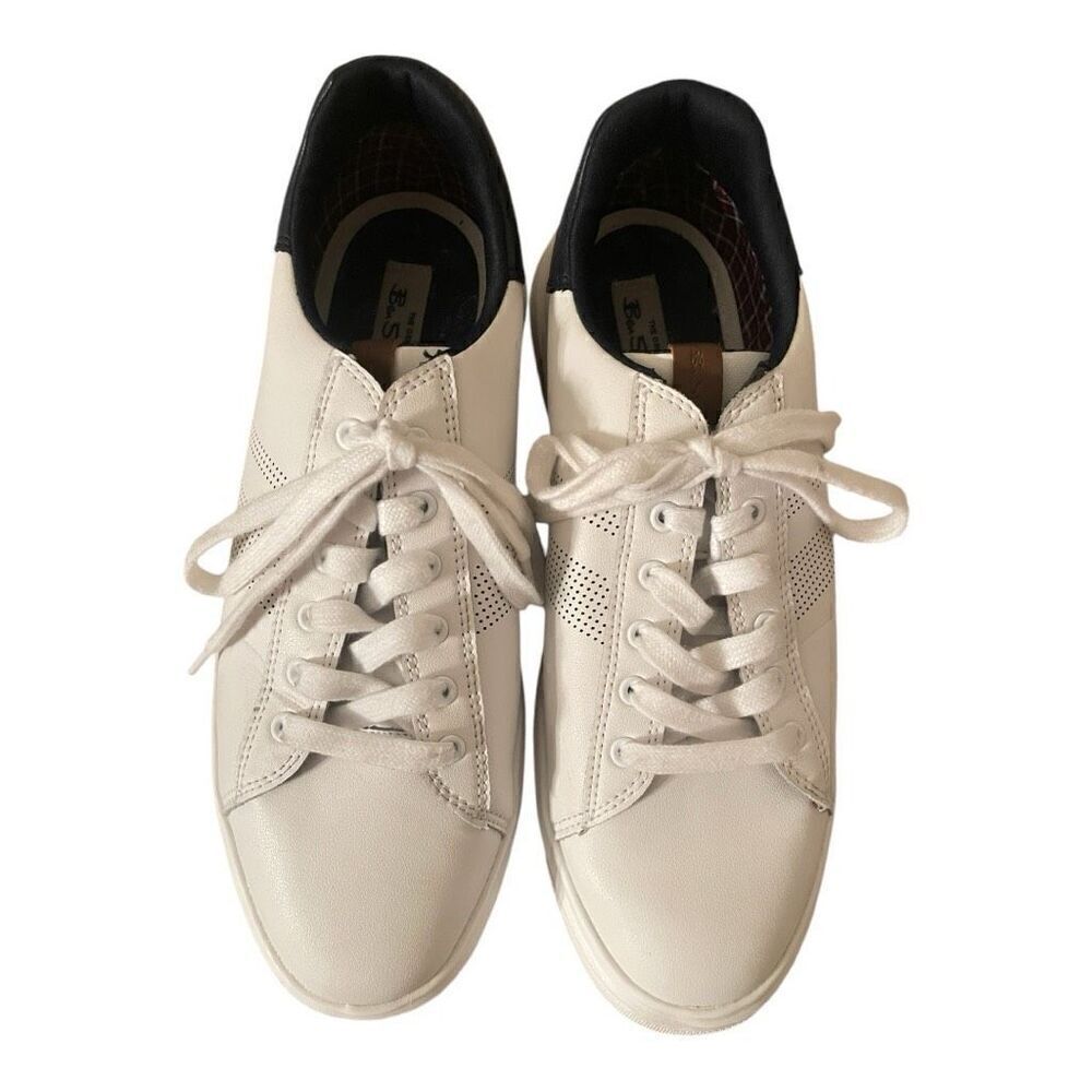 Men’s‎ Ben Sherman Hardie White Vegan Leather Casual Shoes Size 10.5